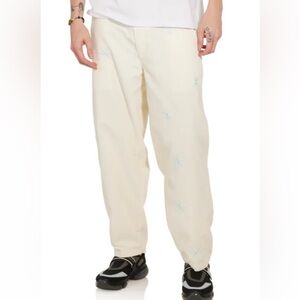 NEW Flan Labs CONSTELLATION CORDUROY PANTS Mens M 100% cotton embroidery NWT